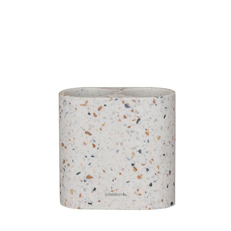 Blend tannbørsteholder dobbel terrazzo