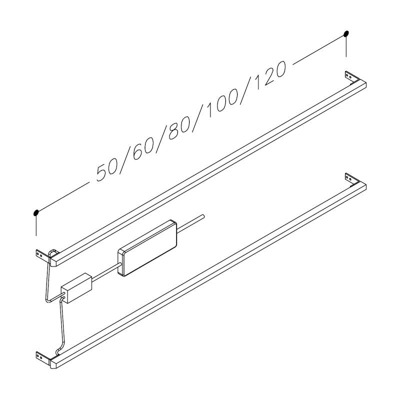 Lyslist for servantskuff, 50 cm