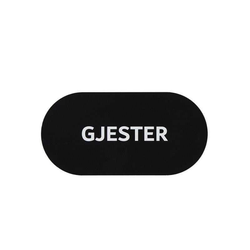 Dørskilt GJESTER 35x70mm, matt sort