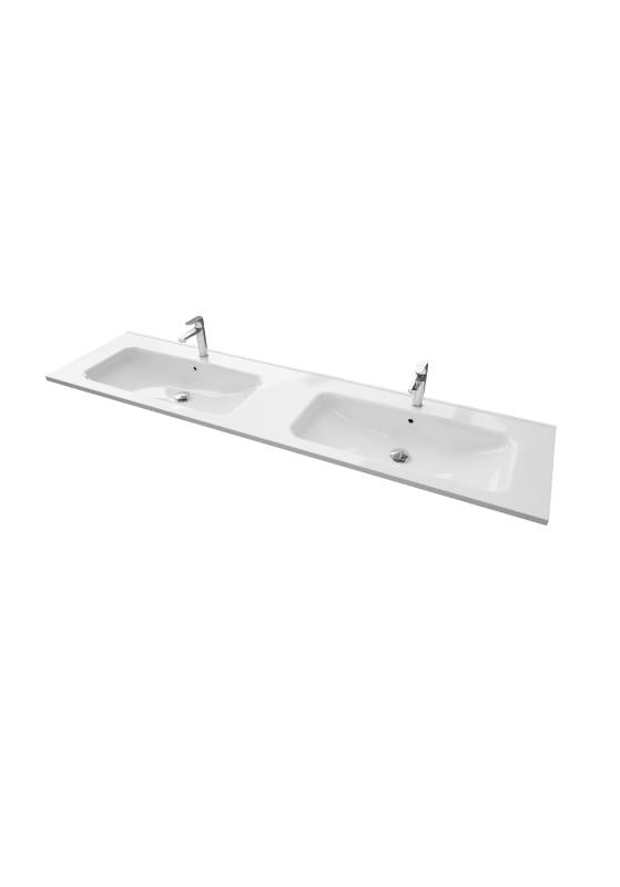 Servant INA 180dbl thin 180x46x2,5cm støpemarmor hvit