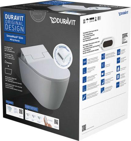 Me by Starck Dusjtoalett i Duravit Box – Rimless® - uten skyllekant inkl SensoWash Slim sete med bidetfunksjon