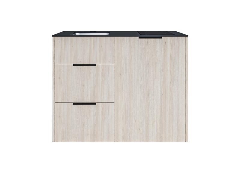 NORD MINI KITCHEN OSLO LYS EIK – SORT B.PLATE 117CM VASK V.